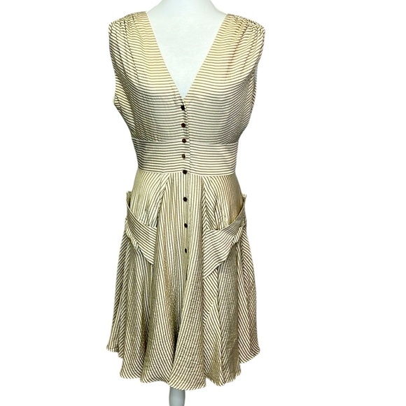 Calvin Klein Striped Cream Dress - Picture 5 of 6